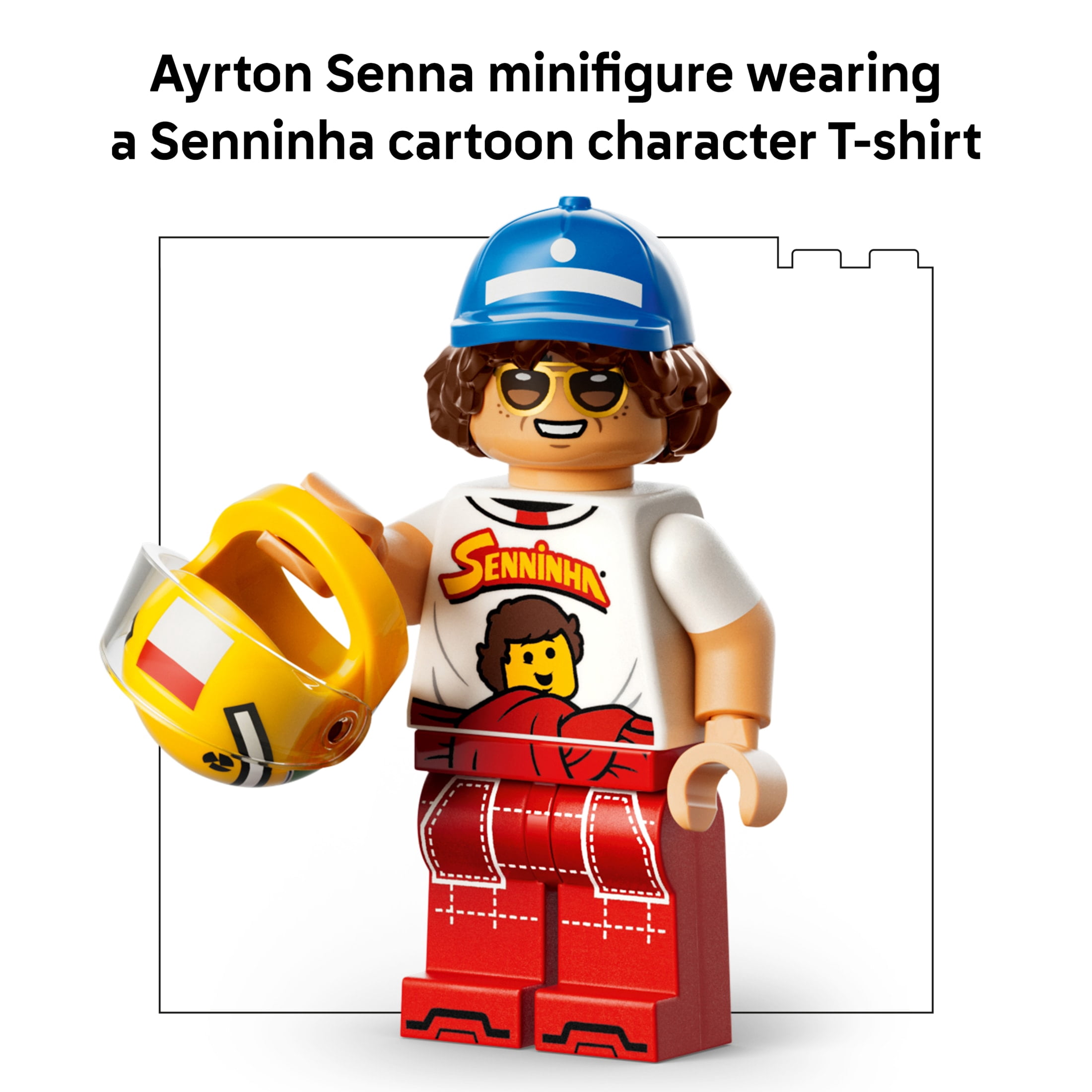 LEGO Editions Ayrton Senna Helmet - Building Set for Teens, Ages 14+ - Collectible F1 Display for Decor - Includes Signature Plaque & Driver Minifigure - Gift for Fans - 43024