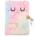 thumbnail image 1 of Girl Plush Diary Fluffy Notebook Girl Diary Notebook Girl Gift Student Diary with Lock, 1 of 4