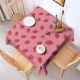 thumbnail image 2 of Red Strawberry Plants Fruit Pink Pattern Square Tablecloth,Waterproof Square Table Cover,Wipeable Spillproof Washable Table Cover for Home Kitchen Party Decor 52"x52"(132x132cm), 2 of 6