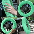 thumbnail image 5 of FH Group Cozy Soft Fluffy Fuzzy Universal Fit Plush Doe16 Faux Fur Steering Wheel Cover for Car, SUV, Van, Truck -Mint, 5 of 6