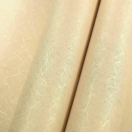 15.7" X 118" Yellowish Beige Silk Wallpaper Embossed Self Adhesive Peel