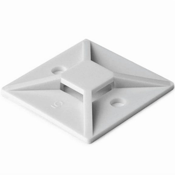 MB4A10C2 - CABLE TIE MOUNT WHT 28X28MM ADHESIVE 4 WAY 2 SCREW HOLE #8. (100 pcs/pkg)