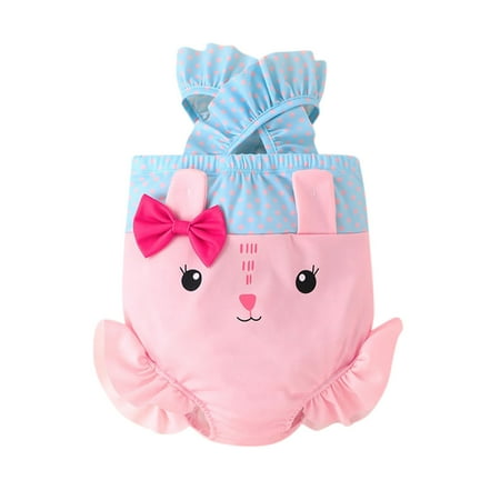 

Honeeladyy Trendy Newborn Baby Kids Ruffles Bunny Print One-Piece Swimsuit Bathing Beach Swimwear
