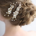 thumbnail image 4 of 2 peinetas de perlas hechas a mano para el pelo, joyería nupcial, horquilla, decoración para el pelo para bodas y mujeres, 4 of 8