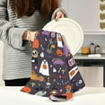 thumbnail image 6 of SKYSONIC Halloween Night with Cute Animals Kitchen Dish Towel Set,Drying Kitchen Towels Tea Towels Gift Set for Drying Cleaning Cooking Baking 6Pcs, 6 of 7