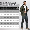 thumbnail image 6 of Muvtei Men's Hooded Softshell Jacket Fleece Lined Waterproof Hooded Soft Lightweight Windbreaker Shell Jacket Outdoor Hiking Rain Jacket Army-2XL, 6 of 11