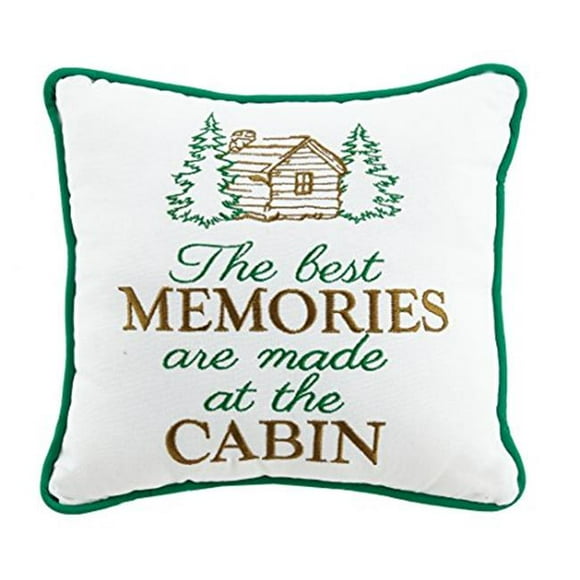 Peking Handicraft 24HRS2012C10SQ 10 x 10 Po Meilleurs Souvenirs Oreiller&44; Vert & Brun - Pack de 2