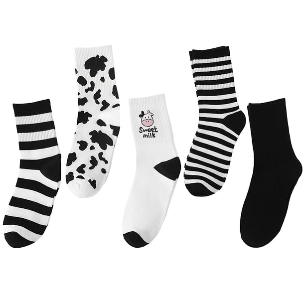 unbranded 5 Pares De Calcetines De Mujer Calceta Media Flexibles Transpirables Para Uso Diario