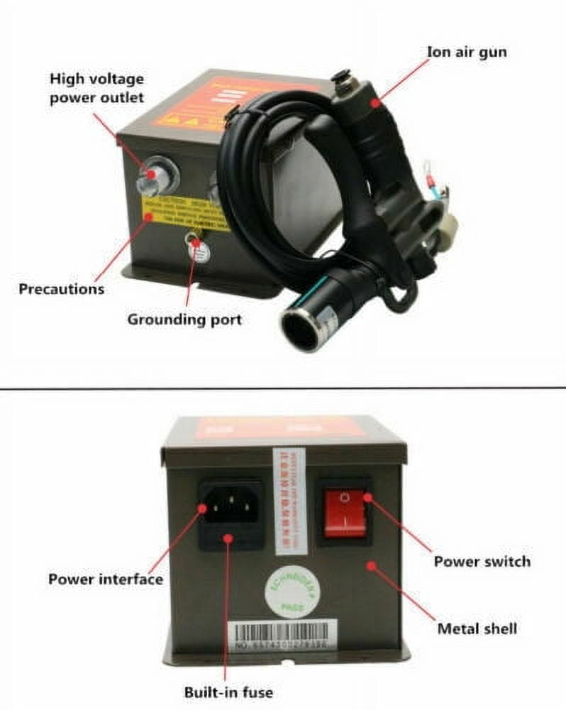 Upgrade Ionizing Air Gun Anti Static Air Gun Anti Static Ionizer Static Eliminator + 7KV High Voltage Generator
