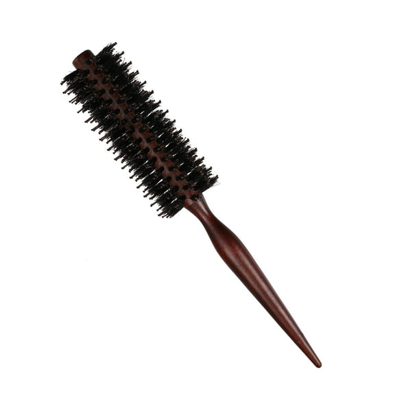 Vocoste Round Brush Hairstyle Wavy Styling Tool 1.57" Wood Brown Straight Hair Brush