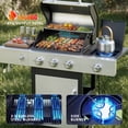 thumbnail image 3 of Furnibear 3 Burner Gas Grill with Side Burner, 40800 BTU Barbecue Grill Propane Stainless Steel BBQ Grill with Porcelain-Enameled Cast Iron Grates for Outdoor Cooking, 3 of 10