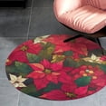 thumbnail image 4 of Christmas Poinsettia Red Flower Round Carpet Circle Rug Outdoor Patio Area Rug Washable Large Area Rugs Hallway Room Decor Fitness Mats, 4 of 8