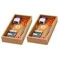 thumbnail image 2 of YBM Home Bamboo Drawer Organizer Storage Boxes, Brown 6 in. W x 12 in. L x 2 in. H (2-Pack), 2 of 10