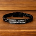 thumbnail image 2 of Mixologist Gifts, Funny Quote Interlaced Leather Bracelet for Women Friends Coworkers Family, Gifts from Dad Mom, Inspirational Quote for Graduation Unique Gifts, 2 of 6