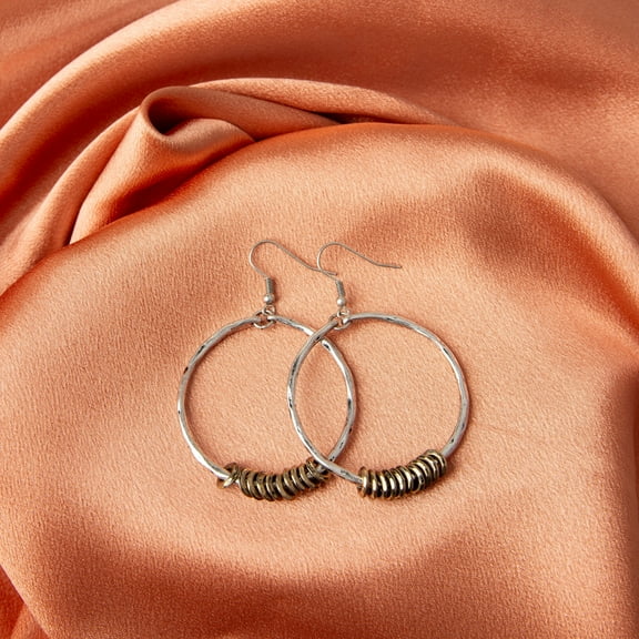 Howard's Wild Spirit Mixed Metal Western Hoop Dangle Earrings for Women