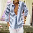 thumbnail image 1 of Camisas hawaianas a rayas de manga larga para hombre Camisas gráficas clásicas, cómodas y suaves Camisas de moda para hombre Blusas de playa Ropa para hombre, 1 of 6