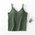 thumbnail image 5 of Spdoo Women Ribbed Tank Top V-Neck Shelf Bra Cami Sleeveless Undershirt Spaghetti Strap Padded Camisole Vest Tops L, 5 of 5