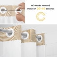 thumbnail image 2 of No Hook Khaki Boho Shower Curtain with Snap in Liner Set, Middle Century Modern Abstract Art Waterproof Fabric Bathroom Curtains with See Through Top Window, Hotel Style Modern 66 x 72 Inch, 2 of 9