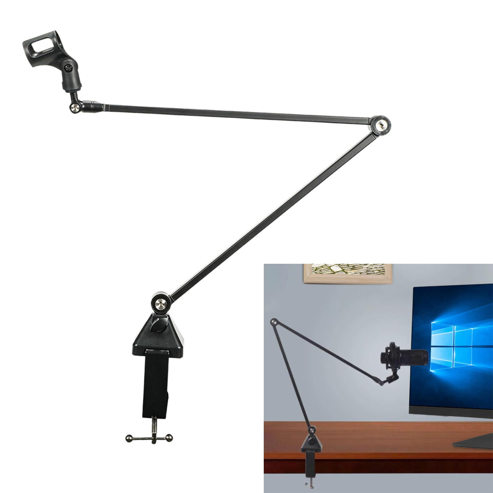 Wzmzjy Microphone Boom Arm Mic Stand Desk Mounted Professional Clip on Cable Management Black