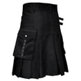 thumbnail image 4 of Ahabrexf Skirt for Men Pleated Snap Fas10Er Casual Knee Length Polyester Plaid, 4 of 5