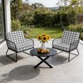 thumbnail image 6 of Outdoor Patio Cushion Covers 4 Pack Gray Buffalo Check Plaid Patio Chair Cushion Covers with Ties and Zipper Farmhouse Style Waterproof Outdoor Seat Cushion Covers for Patio Furniture 24"x24", 6 of 9