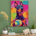 thumbnail image 2 of Doberman Pinscher Dog Volleyball Art Stretched Canvas Size 8x12 – Doberman Pinscher Dog Playing Volleyball Wall Art, Dog Lover Canvas, Sports Theme Decor for Living Room, 2 of 5