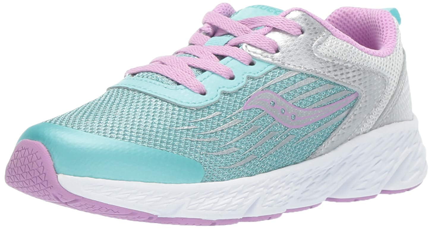 Saucony Wind Little Girls' Turquoise/Silver Sneakers 1M - Walmart.com
