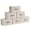 Beige, variant on Ornavo Home Foldable Collapsible Large Storage Box Bins Linen Fabric Shelf Basket Cube Organizer with Leather Handles and Lid - Set of 3 - 15 x 10 x 9
