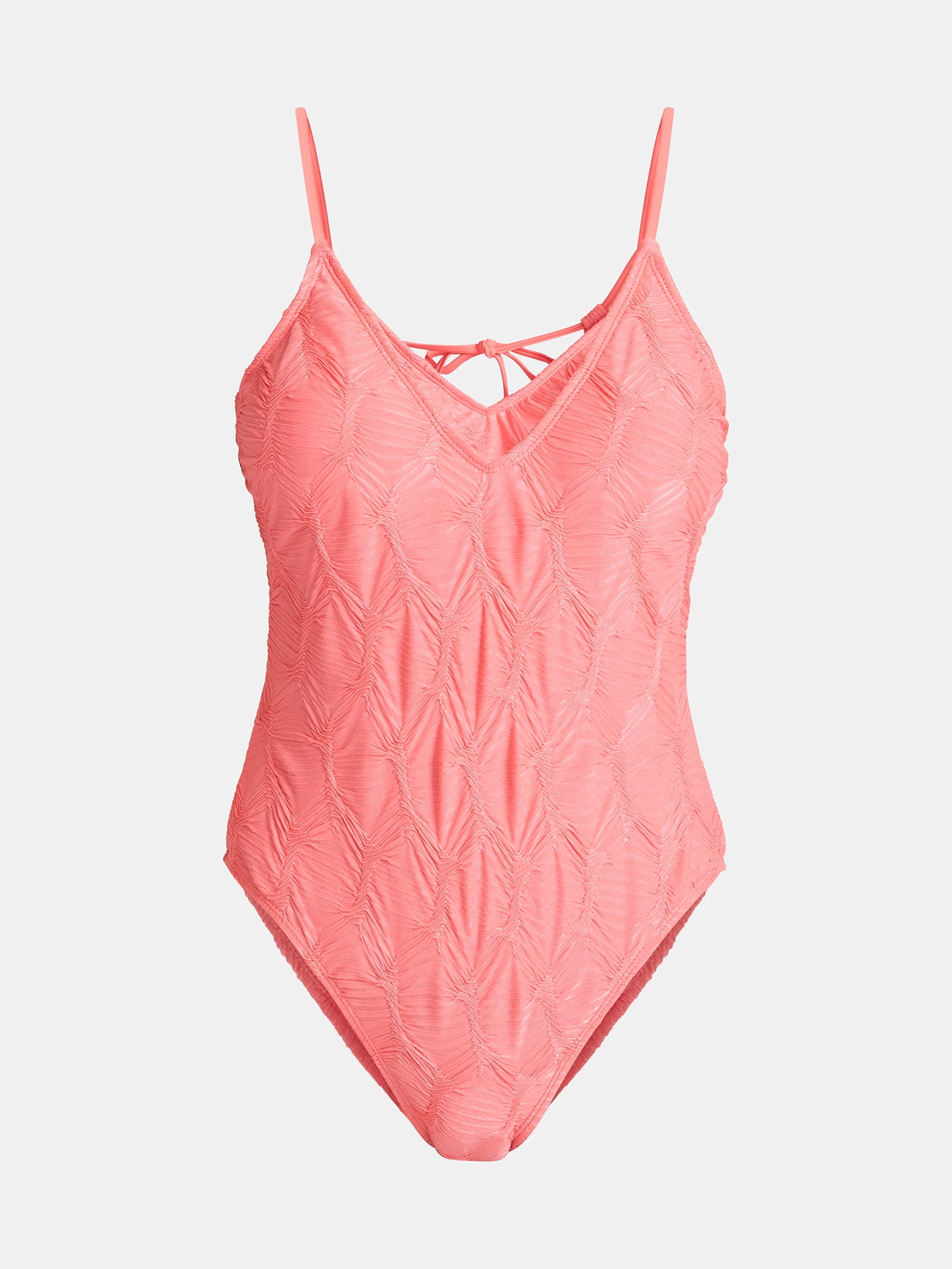 No Boundaries Textured One Piece Swimsuit, Women’s