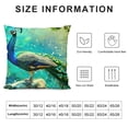thumbnail image 5 of Orinice Peacock Graphic Decorative Cushion Throw Pillow Cover for Home Couch Living Room Bed Sofa Short Plush All Seasons Zipper Closure 1PC 12x12in, 5 of 5