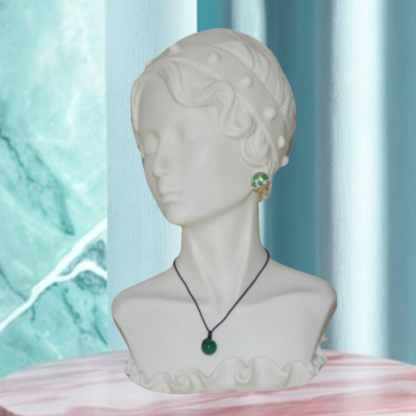 QccHieUs Jewelry Display Mannequin Earrings Rack Multifunctional Storage Organizer Female White