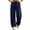 Navy, variant on LEAVINGSUO Wide Leg Sweatpants for Women Solid-Colored Straight-Cut Loose-Fitting Draped Casual Sweatpants Navy S