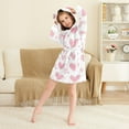 thumbnail image 3 of FORMRS Niños Bathrobe Unisex Hooded Robe Soft Plush Pajamas Sleepwear, Size 2-3T, Hand Drawn Hearts, 3 of 7