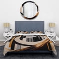 thumbnail image 3 of Designart "Art Deco with a Golden Touch I" Abstract Bedding Covert Set - Modern Black Transitional Bed Set With 1 Sham, 3 of 6