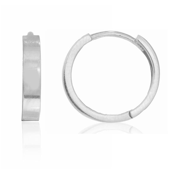 Ritastephens 925 Sterling Silver Mini Huggy Huggie Shiny Earrings Hoops 12.5 MM