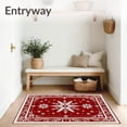 thumbnail image 3 of ODIKA 6'x9' Machine Washable Non-Slip Area Rug, Yuletide Wonderland Magical Enchantment Floor Centerpiece High Traffic Rug, Red, 606625, 3 of 5