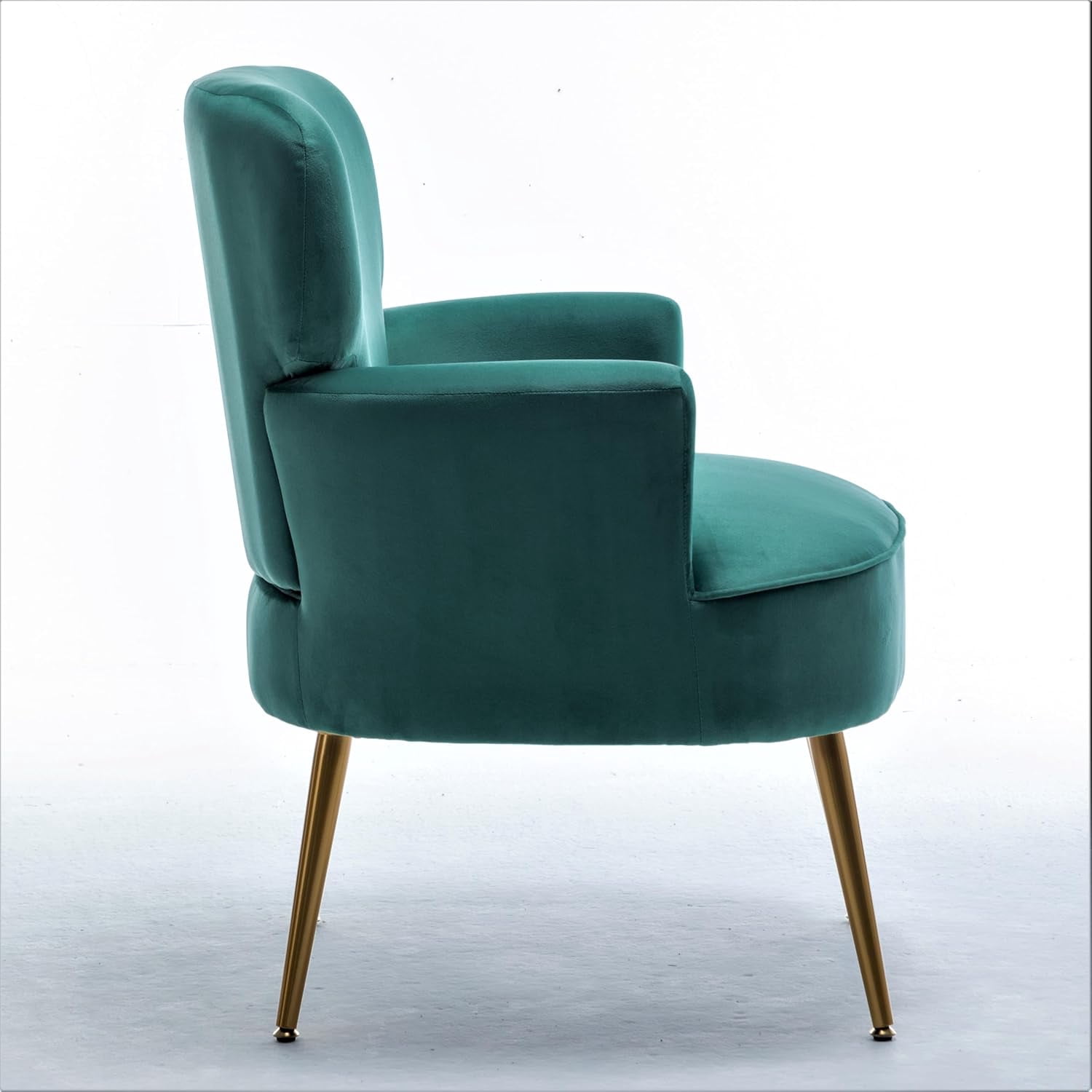 US Pride Furniture Trendy Velvet Accent Chair with Gold Metal Legs Upholstered Armchair for Small to Mid-Size Spaces Modern Living Room Bedroom Vanity Desk and Entryway Medium Mint Green