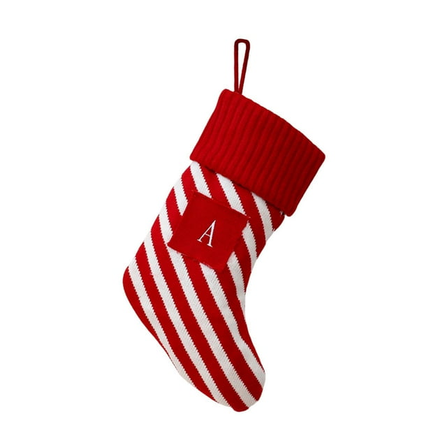 Calcetín navideño de punto para colgar, bolsa de regalo, decoración de pared, ventana, dulces de invierno Una señal