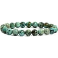 thumbnail image 1 of Natural African Turquoise Gemstone 8mm Round Beads Stretch Bracelet 7 Inch Unisex, 1 of 2