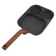 thumbnail image 2 of Sartén Antiadherente Para Huevos, Sartén De Fondo Plano De 3 Secciones Con Resistente Al Calor, Sartén Negra Para Desayuno Con Conductividad Térmica Uniforme, 2 of 7