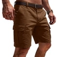 thumbnail image 2 of HKYNLAG Men's Twill Cargo Shorts Relaxed Fit Lightweight Durable Casual Hiking Shorts Multi Pockets Casual Golf Outdoor Work Shorts (No Belt) Brown 3XL, 2 of 5