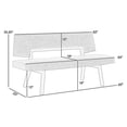 thumbnail image 5 of Benjara Yumi 63" Dining Bench- Seat & Back with Charcoal Gray Fabric- Black, 5 of 6