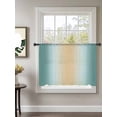 thumbnail image 2 of Sheer Curtains 54 Inch Length, Teal Ombre Semi Sheer Curtains Light Filtering Window Treatment, Modern Yellow Gradient Farmhouse Art Privacy Voile Drapes for Living Room Bedroom 52x54 Inch, 2 of 7