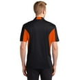 thumbnail image 2 of Sport-Tek ST655 Side Blocked Micropique Sport-Wick Polo, Black/ Deep Orange, S, 2 of 2