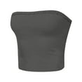 thumbnail image 3 of ZACPNCV Women's Shapewear Tube Tops Strapless Ruched Built-in Shelf Bra Casual Gray 4XL, 3 of 4