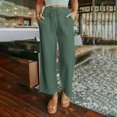 thumbnail image 4 of Women's Elastic Waist Tie Wide Leg Pants Patch Pants Fashion Casual Ladies Pants, 4 of 4