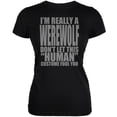 thumbnail image 1 of Halloween Costume de Werewolf Humain Noir T-Shirt Doux pour Juniors, 1 of 1