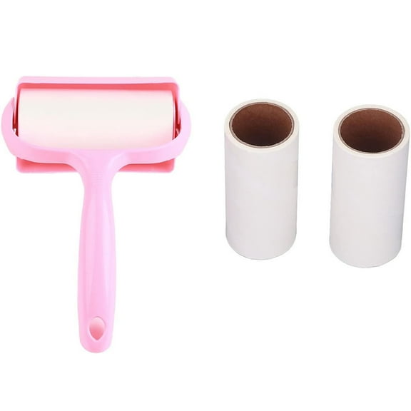 3-rolls Rotary Roller Type Lint Remover,Handheld Rotation Reusable Lint Remover Pink,Suitable for Clothes,Pet Hair,Carpets
