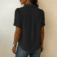 thumbnail image 6 of Horkkom Button Down Shirts for Women Summer Linen Short Sleeve Tops Dress Business Work Casual Tops XXL, 6 of 10