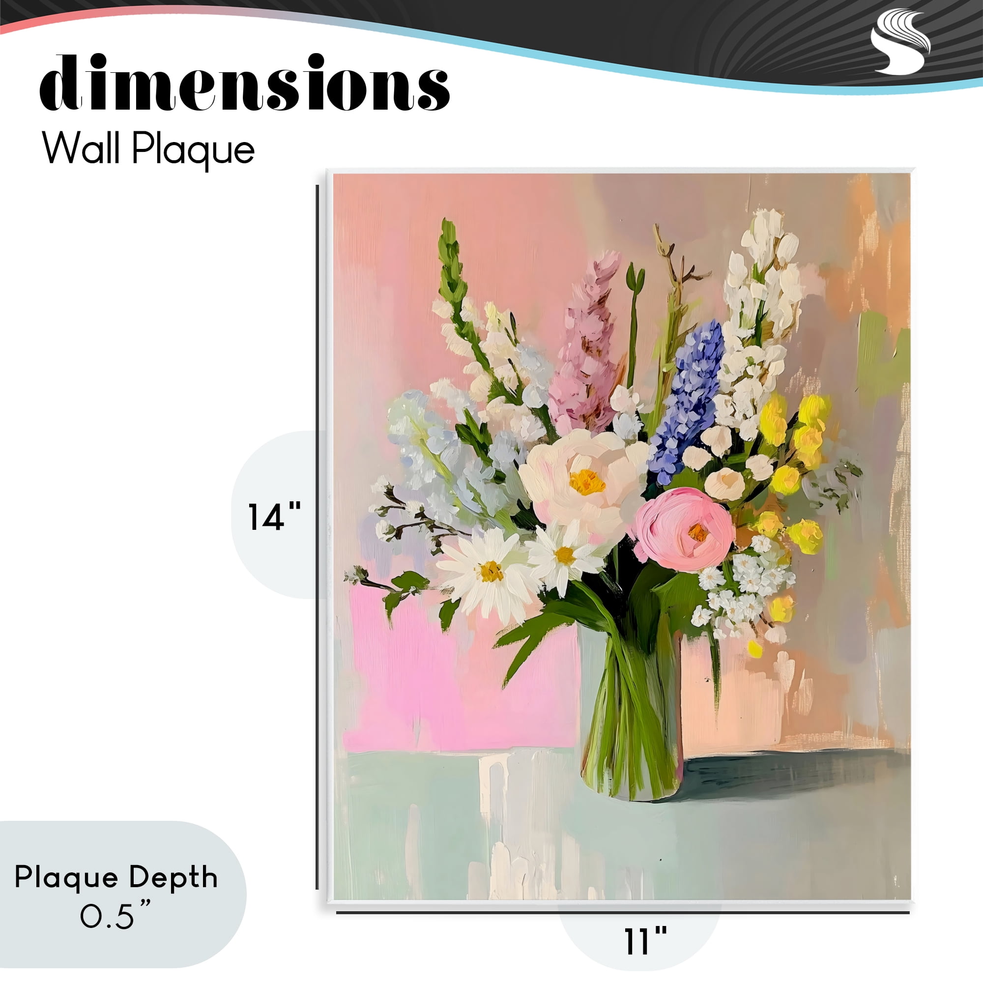 Stupell Industries Glass Vase with Spring Blooms Wall Plaque Art, design by The Prints Vibe